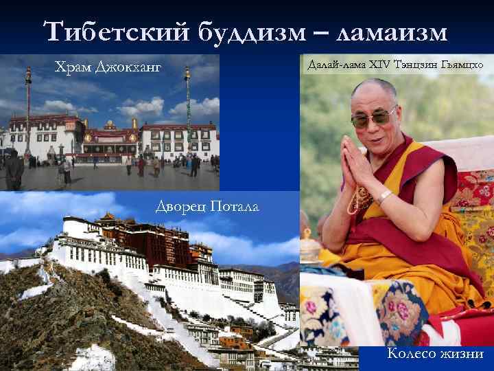Тибетский буддизм – ламаизм Храм Джокханг    Далай-лама XIV Тэнцзин Гьямцхо 