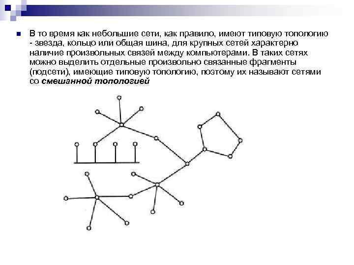 n  В то время как небольшие сети, как правило, имеют типовую топологию -