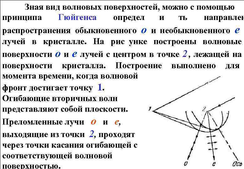  Зная вид волновых поверхностей, можно с помощью принципа Гюйгенса  определ  и