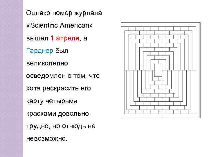 Однако номер журнала «Scientific American» вышел 1 апреля, а Гарднер был великолепно осведомлен о