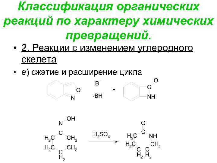 Классификация химических реакций в органической химии