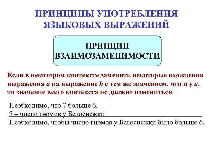 ПРИНЦИПЫ УПОТРЕБЛЕНИЯ ЯЗЫКОВЫХ ВЫРАЖЕНИЙ ПРИНЦИП ПРИНЦИПЫ УПОТРЕБЛЕНИЯ ЯЗЫКОВЫХ ВЫРАЖЕНИЙ ПРИНЦИП