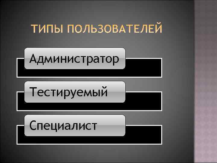 Администратор Тестируемый Специалист 
