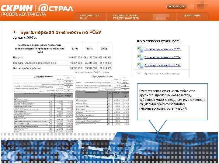  • Бухгалтерская отчетность по РСБУ Архив с 1997 г.    Бухгалтерская