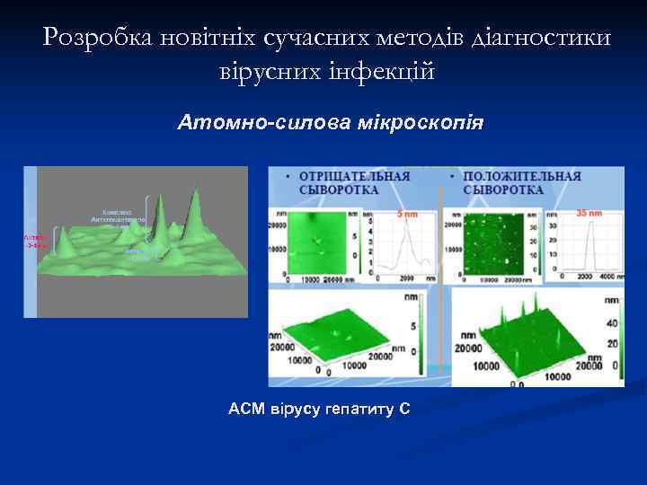 Розробка новітніх сучасних методів діагностики    вірусних інфекцій  Атомно-силова мікроскопія 