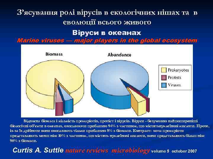   З’ясування ролі вірусів в екологічних нішах та в    еволюції