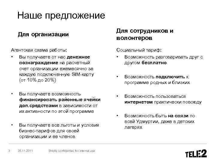   Наше предложение      Для сотрудников и  