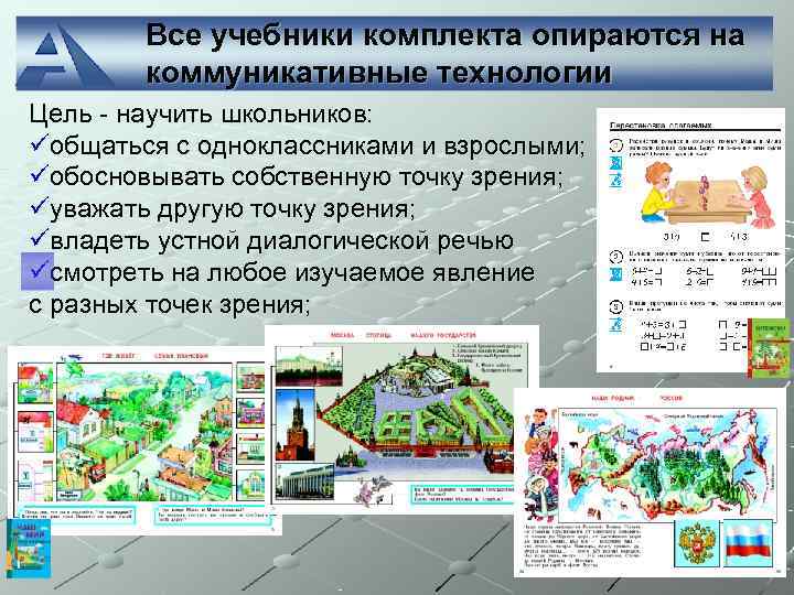   Все учебники комплекта опираются на   коммуникативные технологии Цель - научить
