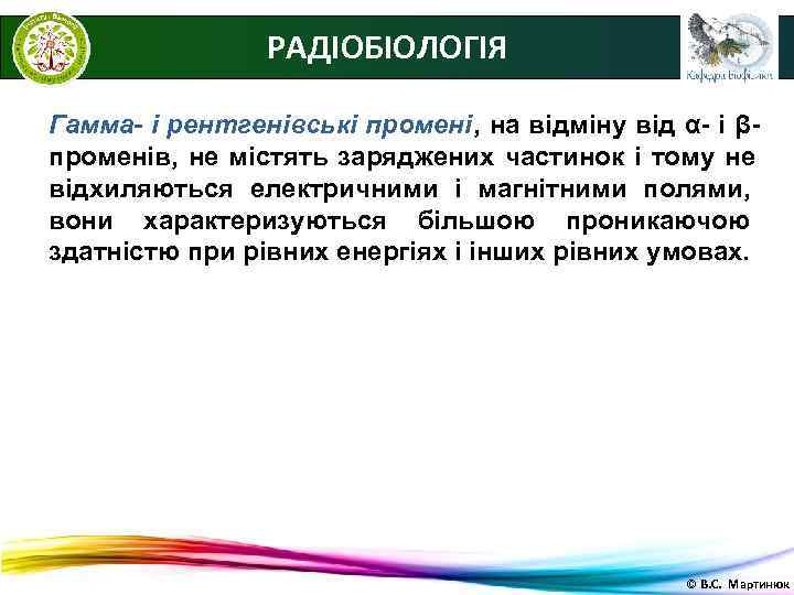     РАДІОБІОЛОГІЯ Гамма- і рентгенівські промені, на відміну від α- і