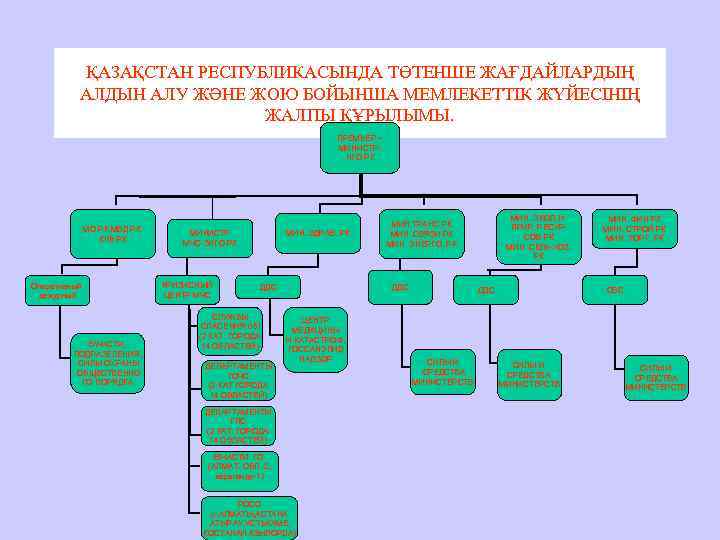   ҚАЗАҚСТАН РЕСПУБЛИКАСЫНДА ТӨТЕНШЕ ЖАҒДАЙЛАРДЫҢ  АЛДЫН АЛУ ЖӘНЕ ЖОЮ БОЙЫНША МЕМЛЕКЕТТІК ЖҮЙЕСІНІҢ