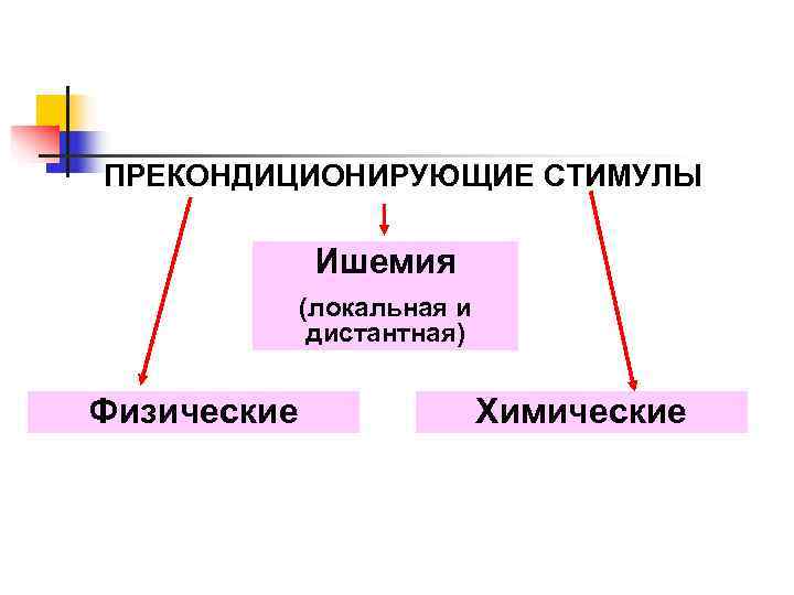 ПРЕКОНДИЦИОНИРУЮЩИЕ СТИМУЛЫ    Ишемия   (локальная и    дистантная)