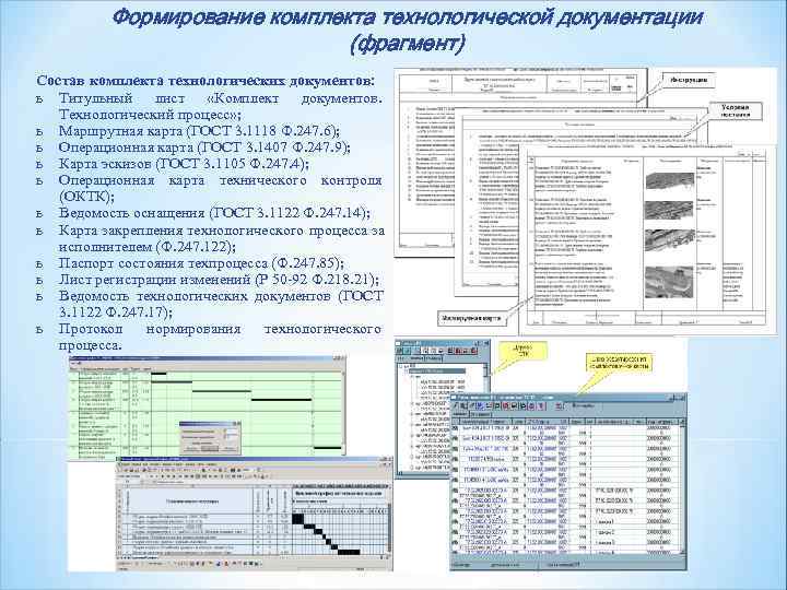 Комплект технологической документации образец