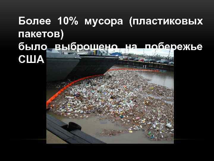 Более 10% мусора (пластиковых пакетов) было выброшено на побережье США 
