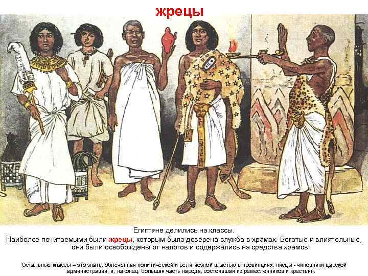      жрецы       Египтяне делились