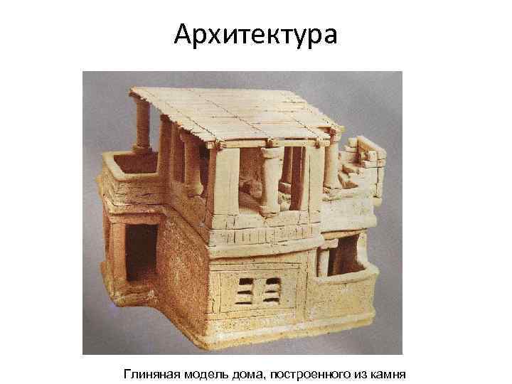   Архитектура Глиняная модель дома, построенного из камня 