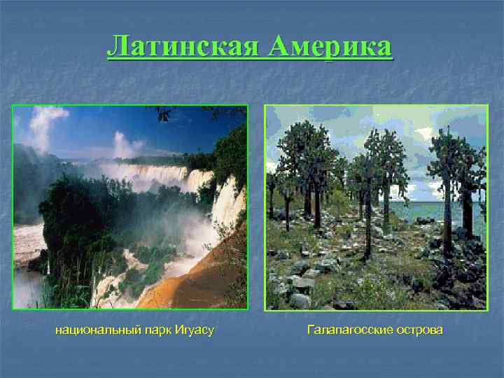   Латинская Америка национальный парк Игуасу  Галапагосские острова 