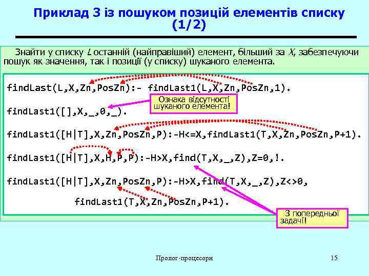  Приклад 3 із пошуком позицій елементів списку      (1/2)