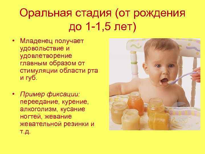  Оральная стадия (от рождения  до 1 -1, 5 лет)  • Младенец