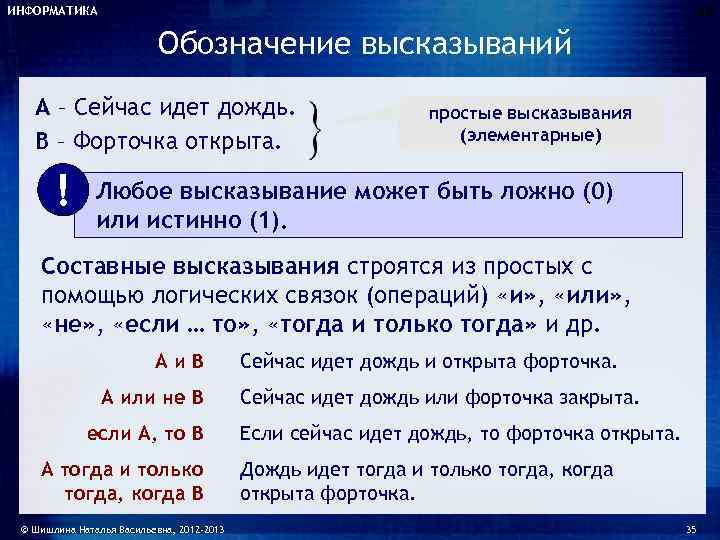 В следующих составных высказываниях выделите простые высказывания