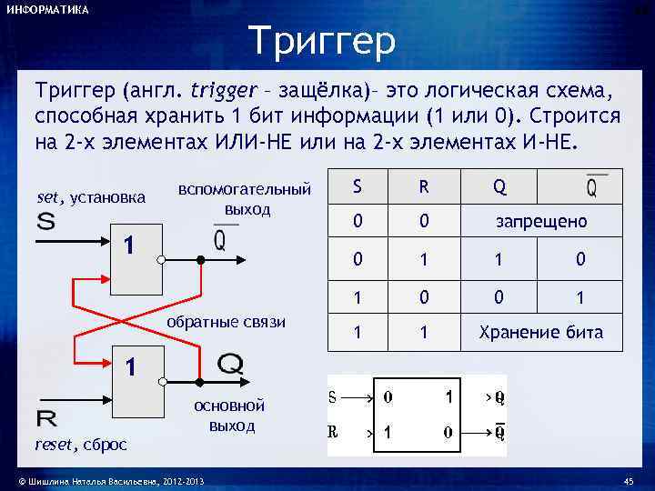 Триггер ЭВМ. Триггер Информатика 10 класс. Двухфазная защелка триггер. Схема триггера Информатика.