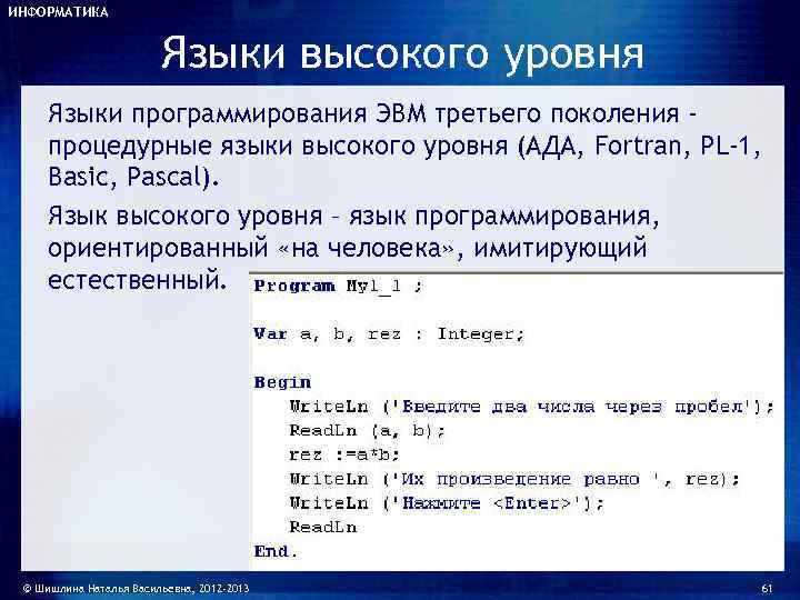 Программный язык информатика. Языки программирования ЭВМ. Языки в информатике.