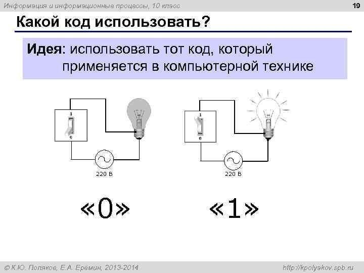 Информация и информационные процессы, 10 класс       19 Какой