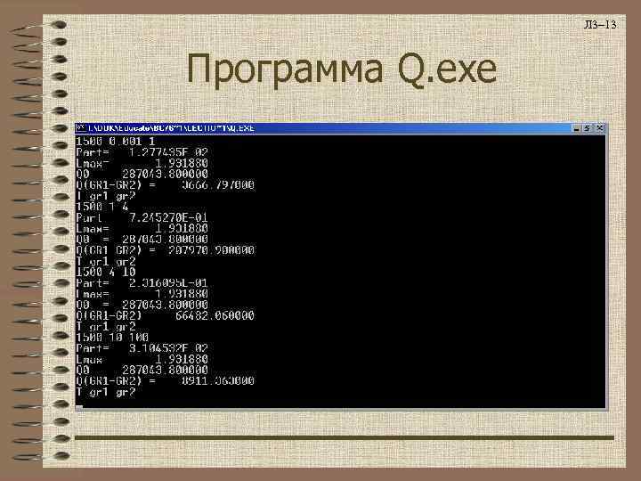    Л 3– 13  Программа Q. exe 