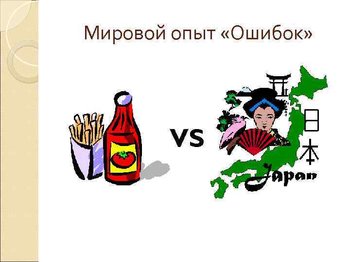 Мировой опыт «Ошибок»   VS 