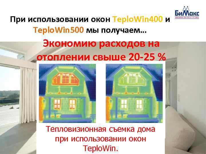 При использовании окон Teplo. Win 400 и Teplo. Win 500 мы получаем…  Экономию