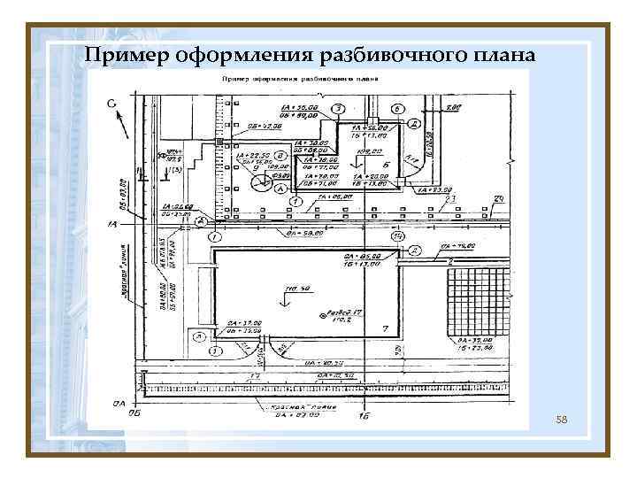 Пример оформления разбивочного плана    58 