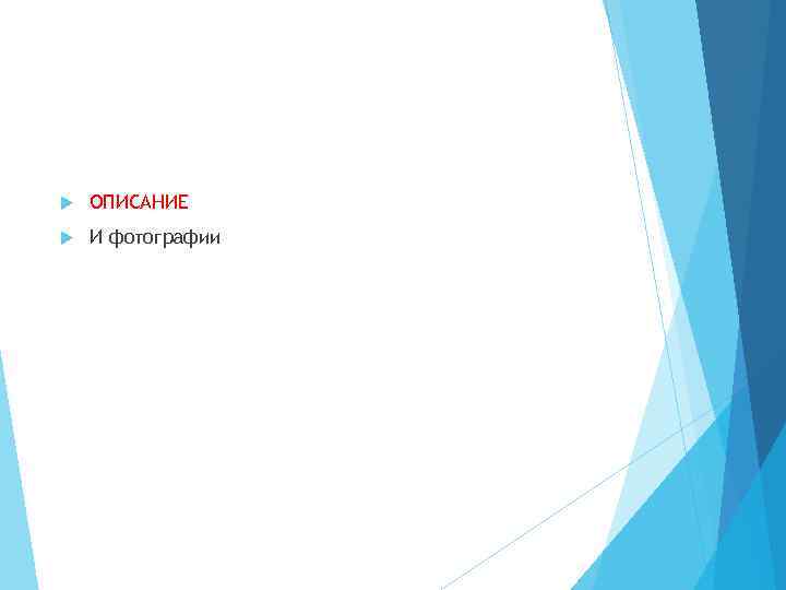   ОПИСАНИЕ И фотографии 