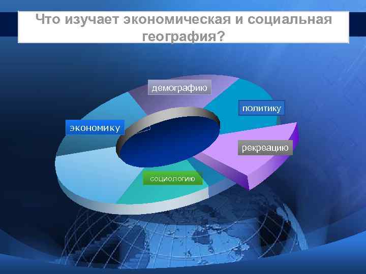 Что изучает экономическая и социальная    география?    демографию 