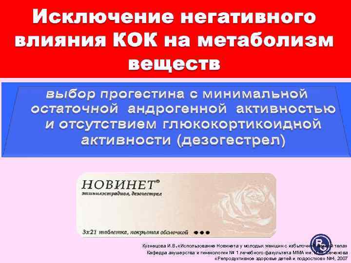 . Кузнецова И. В «Использование Новинета у молодых женщин с избыточной массой . Кузнецова И. В «Использование Новинета у молодых женщин с избыточной массой