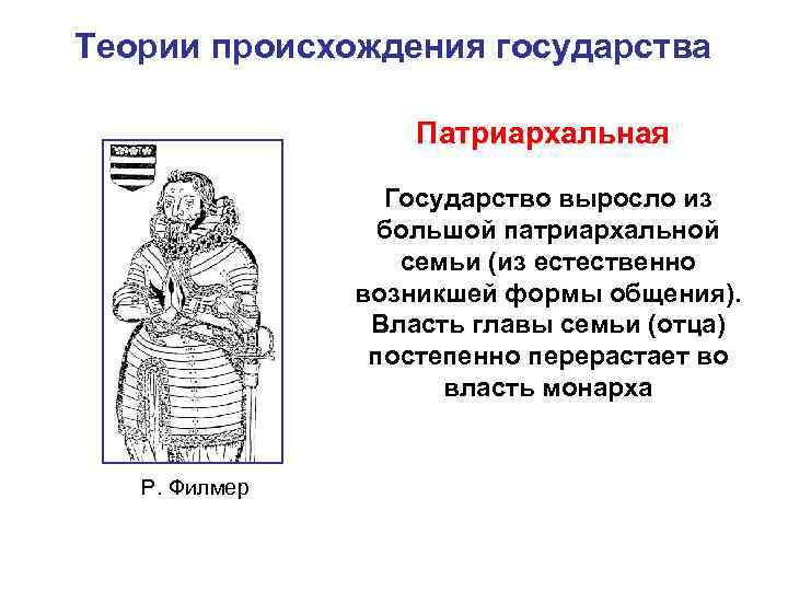 Теории происхождения государства Патриархальная Государство выросло из Теории происхождения государства Патриархальная Государство выросло из