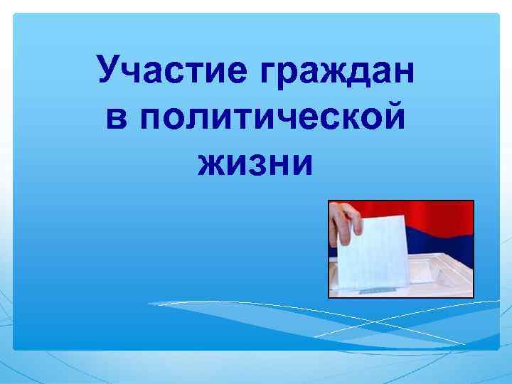 Участие граждан в политической жизни 