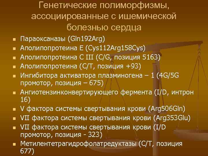   Генетические полиморфизмы,   ассоциированные с ишемической    болезнью сердца
