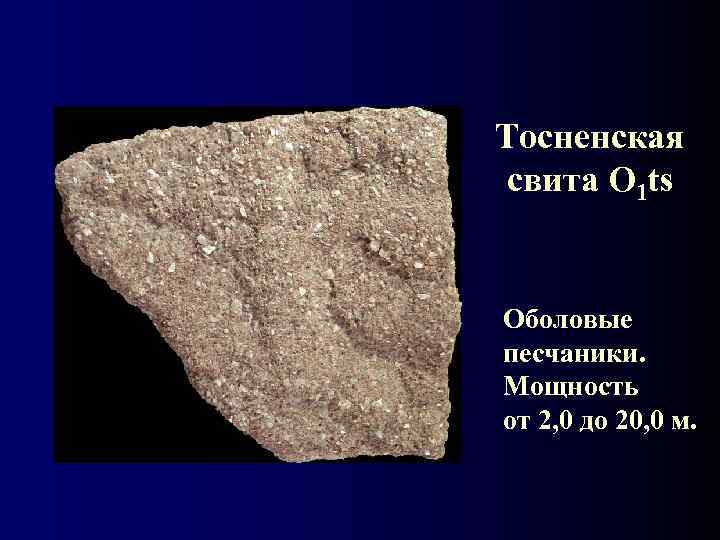 Тосненская свита О 1 ts  Оболовые песчаники. Мощность от 2, 0 до 20,