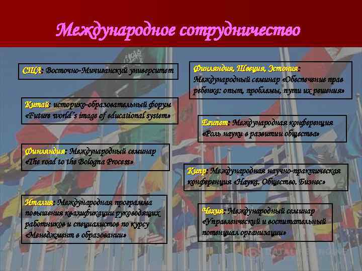Международное сотрудничество США: Восточно-Мичиганский университет Финляндия, Швеция, Эстония: Международное сотрудничество США: Восточно-Мичиганский университет Финляндия, Швеция, Эстония: