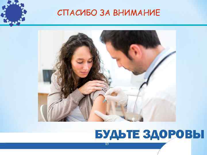 СПАСИБО ЗА ВНИМАНИЕ  БУДЬТЕ ЗДОРОВЫ   13 
