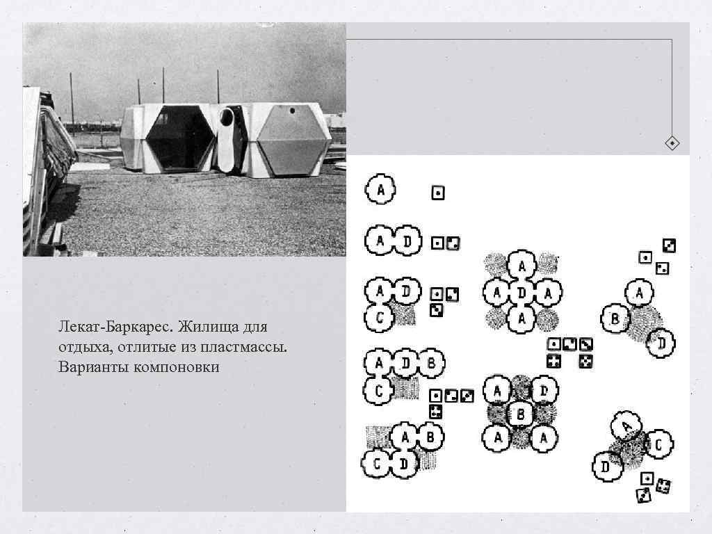 Лекат-Баркарес. Жилища для отдыха, отлитые из пластмассы. Варианты компоновки Лекат-Баркарес. Жилища для отдыха, отлитые из пластмассы. Варианты компоновки