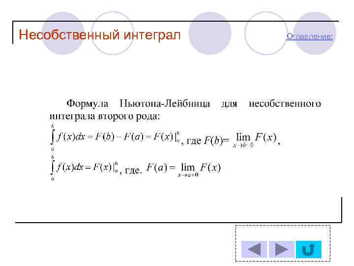 Несобственный интеграл  Оглавление: 