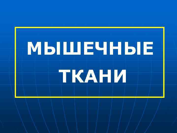 МЫШЕЧНЫЕ ТКАНИ МЫШЕЧНЫЕ ТКАНИ