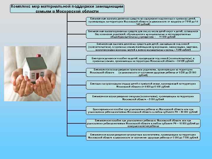 Комплекс мер материальной поддержки замещающим  семьям в Московской области    