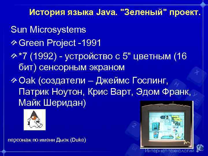   История языка Java. 