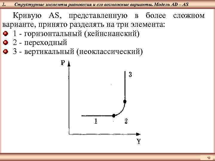 1.  Структурные элементы равновесия и его возможные варианты. Модель AD – AS ЦМАКП