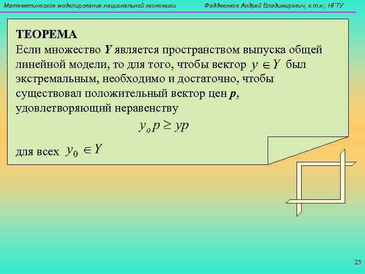 Математическое моделирование национальной экономики  Фаддеенков Андрей Владимирович, к. т. н. , НГТУ 
