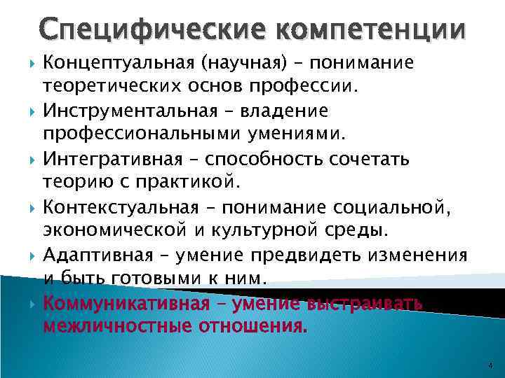 Концептуальные компетенции. Специфические компетенции это. Компетенция управление конфликтами. Специфические компетенции на уроках русского. Компетенции - это специфические способности.