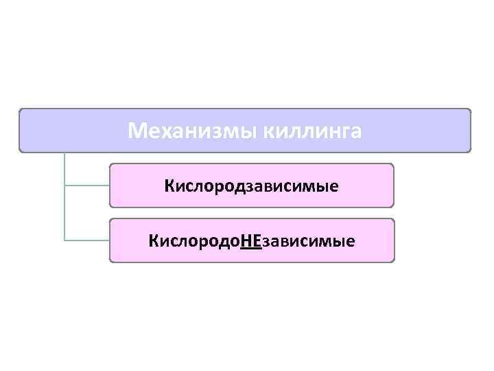 Механизмы киллинга  Кислородзависимые  Кислородо. НЕзависимые 