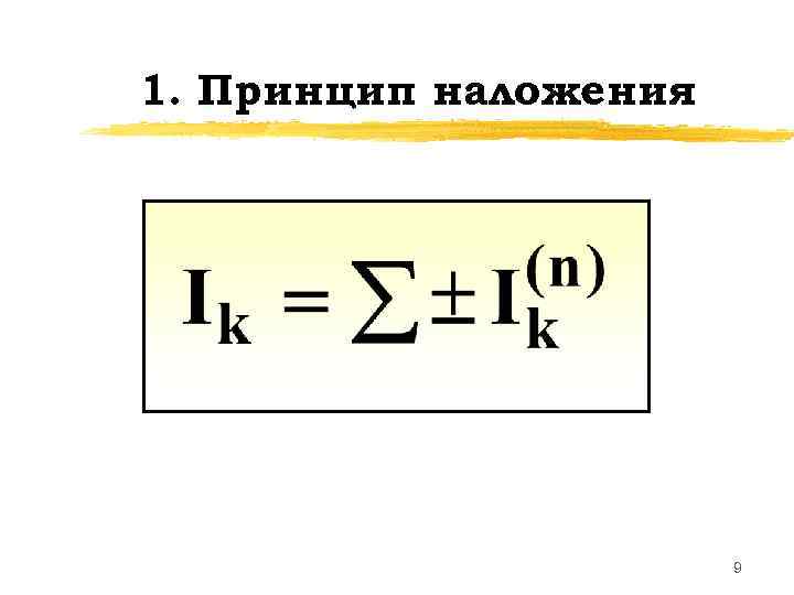 1. Принцип наложения      9 