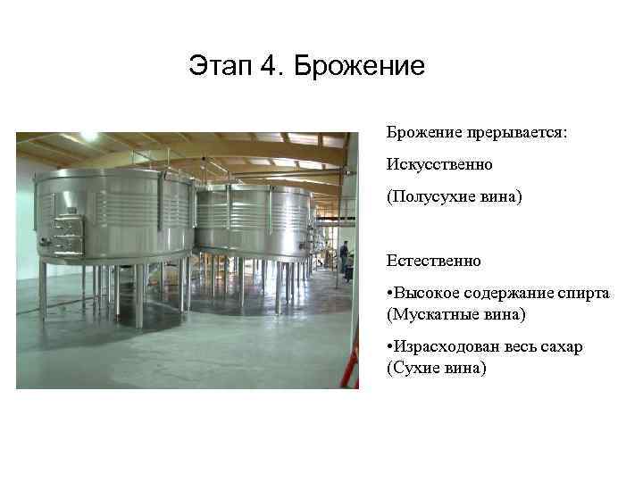 Этап 4. Брожение Брожение прерывается: Искусственно Этап 4. Брожение Брожение прерывается: Искусственно